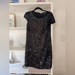Banana Republic black sequin cocktail dress, size 4